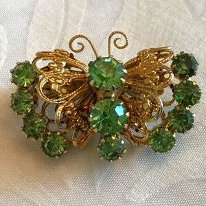 Rhinestone Butterfly Brooch